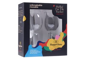 HappyGlass Kunststof Water of Wijn Glas 400ml - 4 stuks