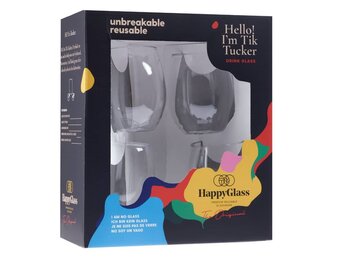 HappyGlass Kunststof Water of Wijn Glas 400ml - 4 stuks