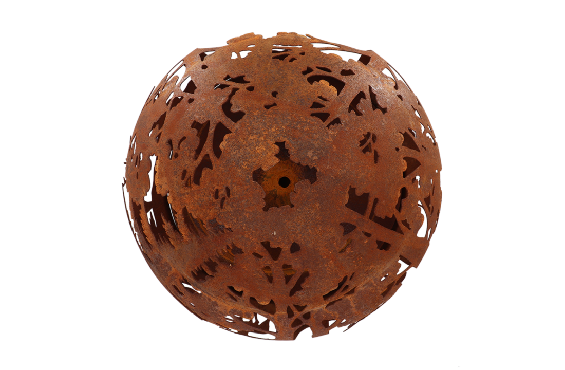 Fancy Flames Roest Vuurbal Lasercut Ø 58 cm