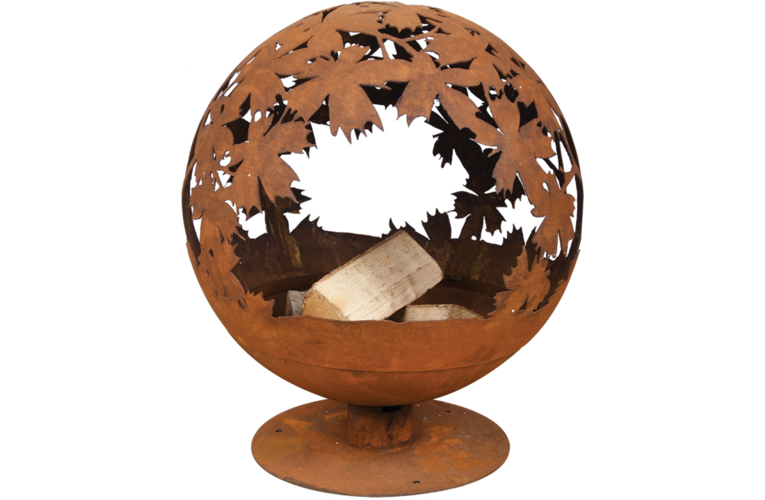 Fancy Flames Ronde Vuurschaal Roest Lasercut Bladeren