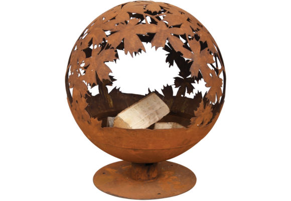 Fancy Flames Ronde Vuurschaal Roest Lasercut Bladeren
