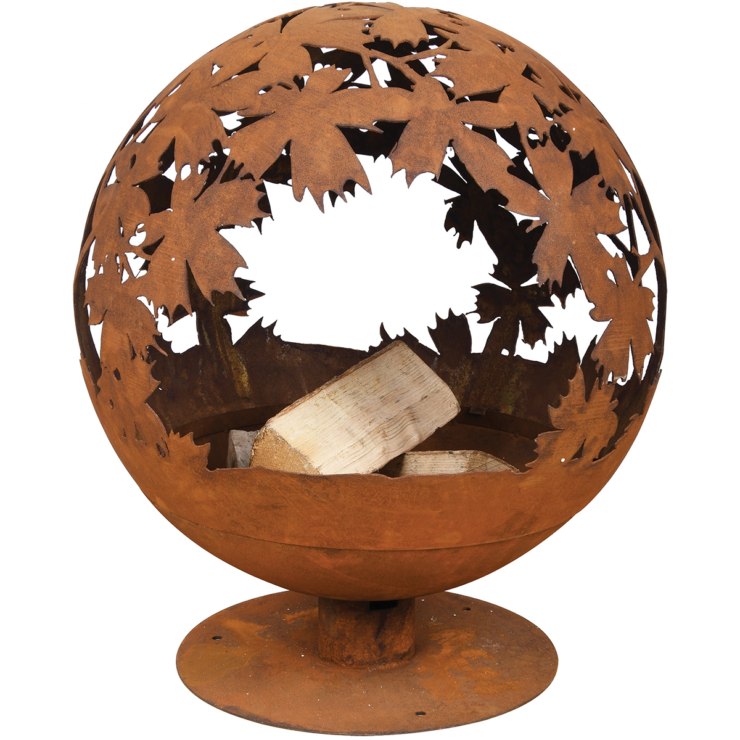 Fancy Flames Ronde Vuurschaal Roest Lasercut Bladeren
