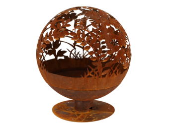 Fancy Flames Vuurbal Roest Laser Cut Bloemen