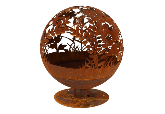 Fancy Flames Vuurbal Roest Laser Cut Bloemen