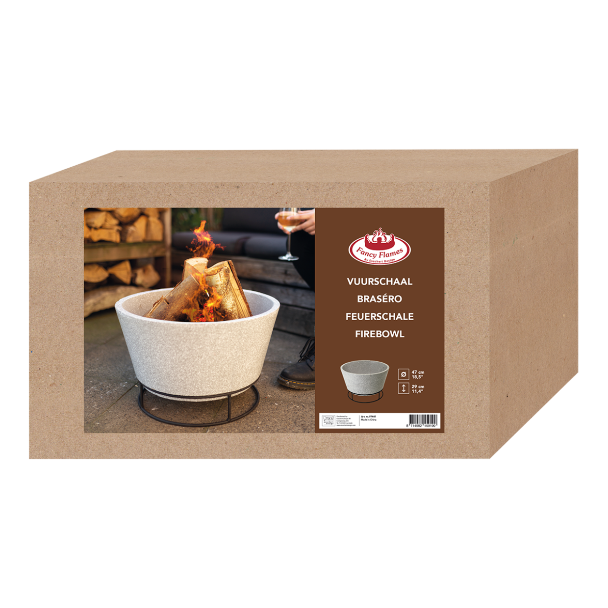 Fancy Flames Keramiek Vuurschaal in Betonlook