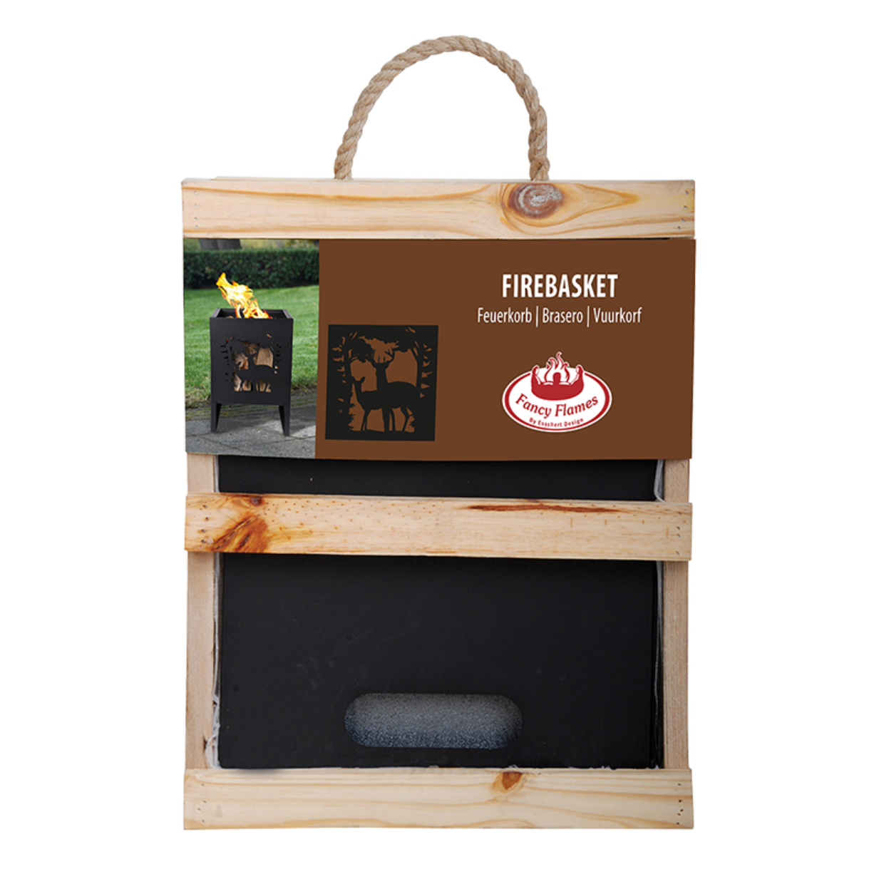 Fancy Flames Vierkante Vuurkorf Herten