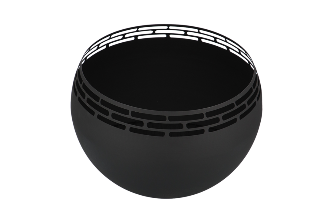 Fancy Flames Zwarte Vuurbal met  Strepen - Vuurkorf