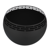 Fancy Flames Zwarte Vuurbal met  Strepen - Vuurkorf