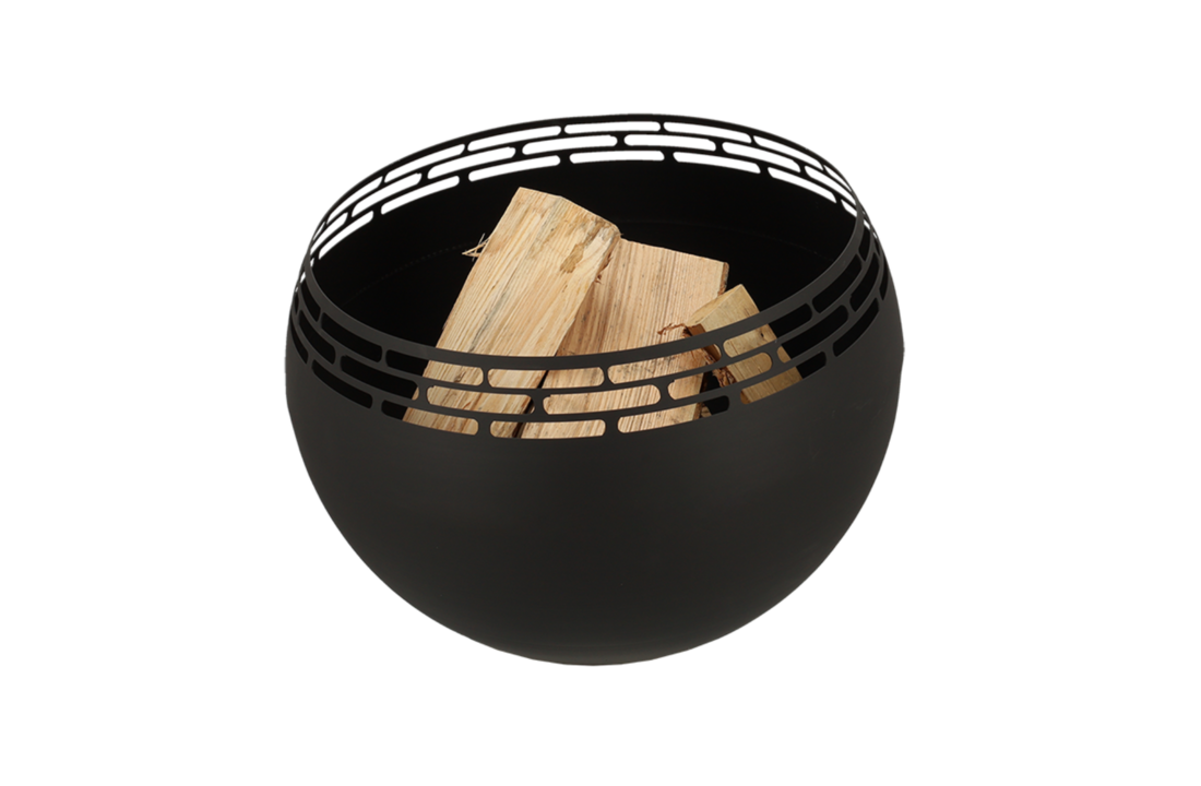 Fancy Flames Zwarte Vuurbal met  Strepen - Vuurkorf