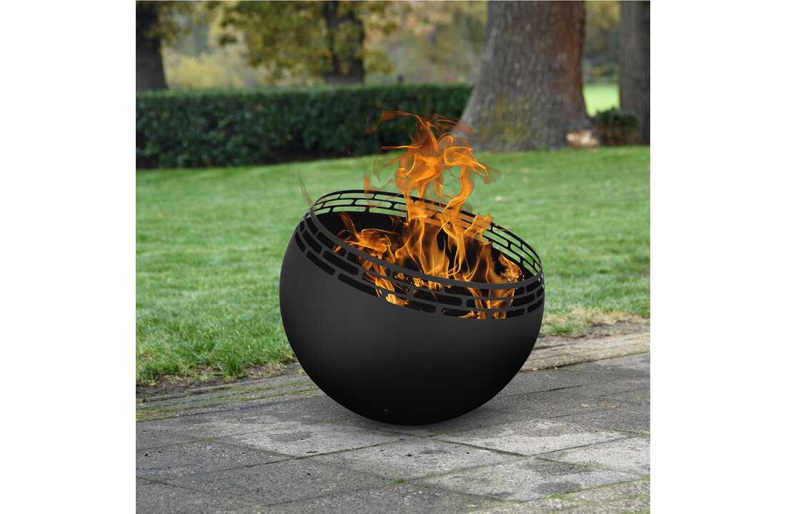 Fancy Flames Zwarte Vuurbal met  Strepen - Vuurkorf