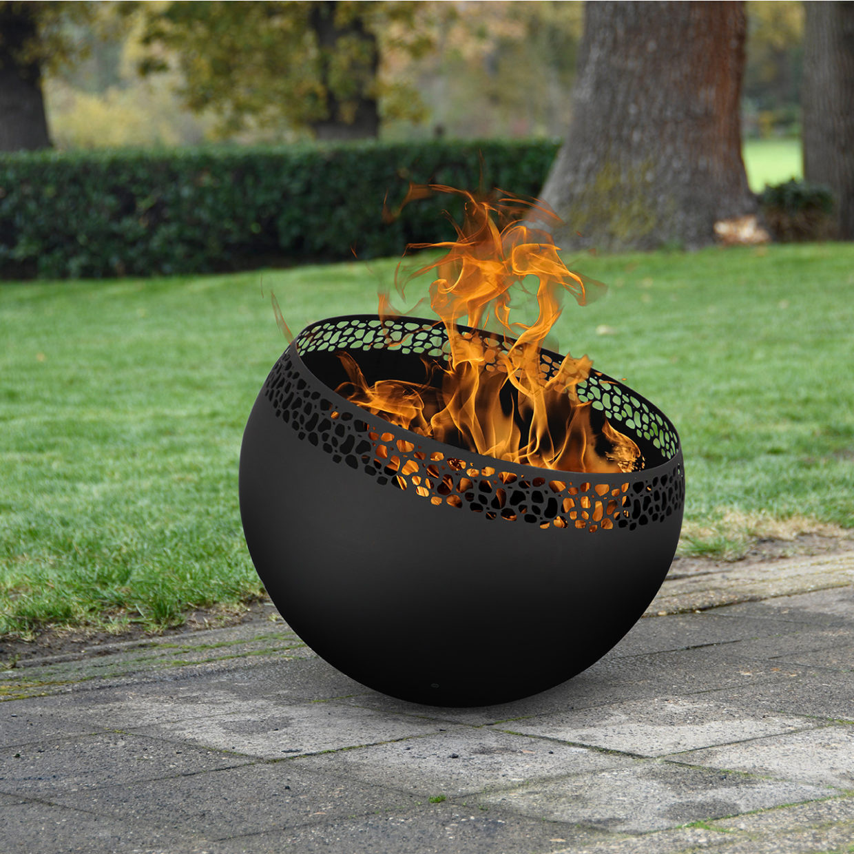 Fancy Flames Zwarte Vuurbal met  Stippen
