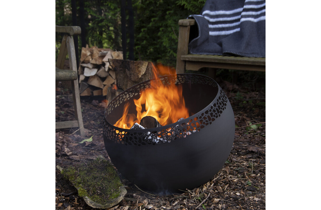 Fancy Flames Zwarte Vuurbal met  Stippen