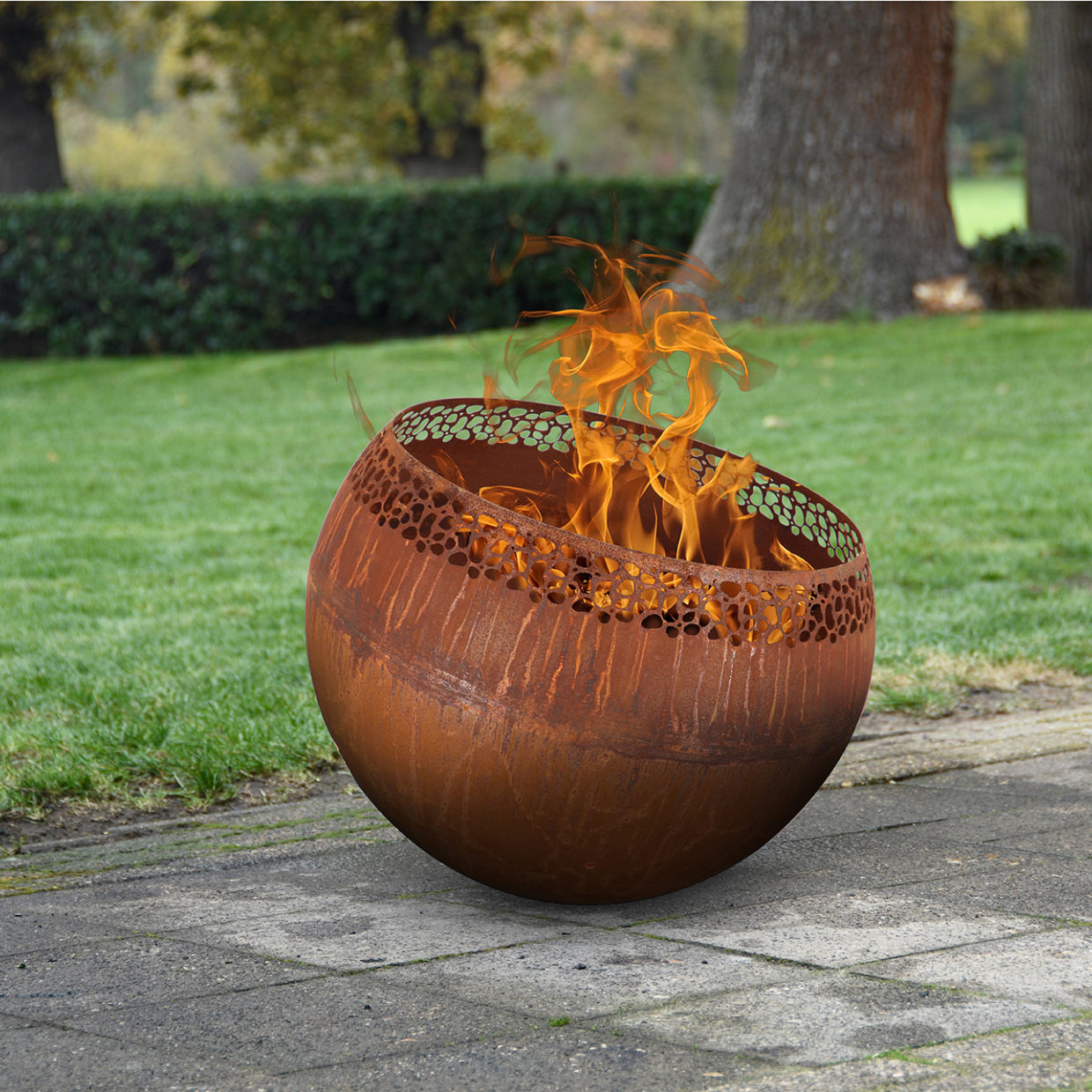 Fancy Flames Vuurbal Roest met  Stippen