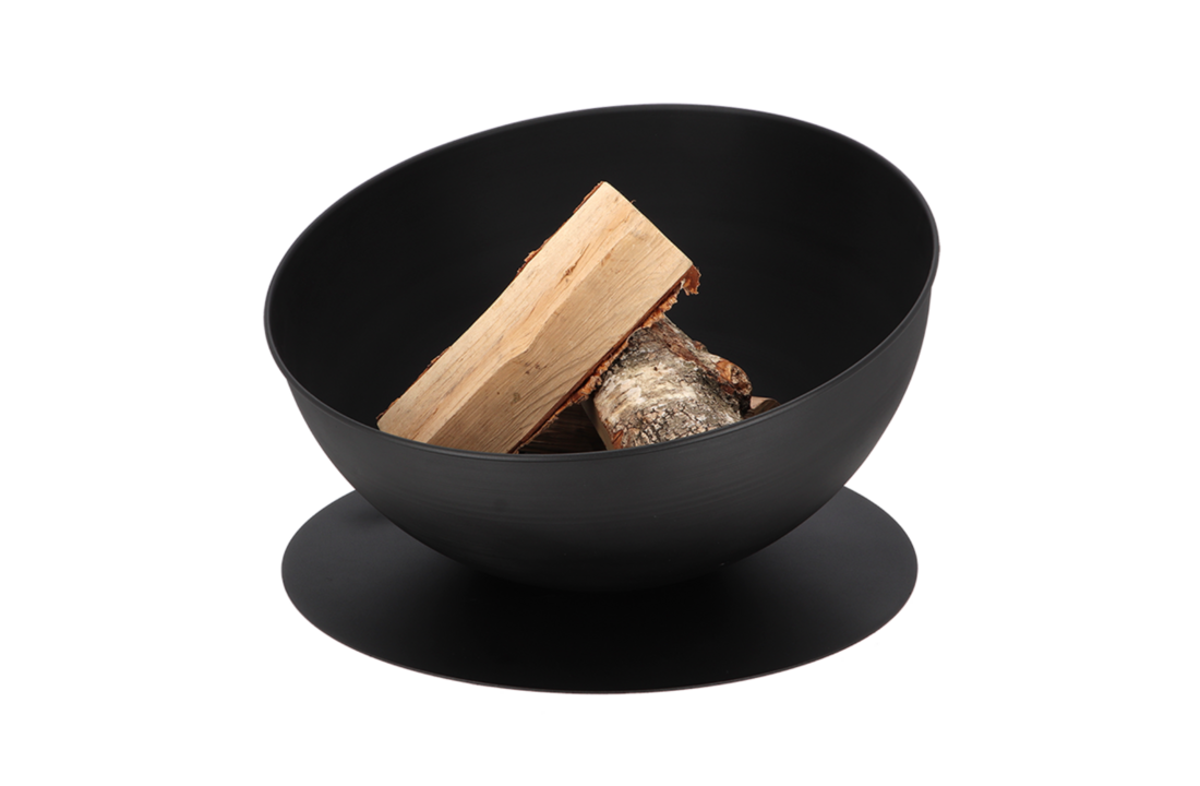 Fancy Flames Zwarte Vuurschaal op Schijf