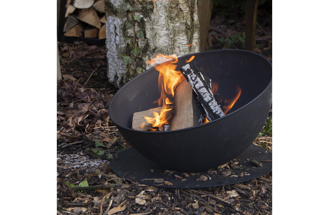 Fancy Flames Zwarte Vuurschaal op Schijf