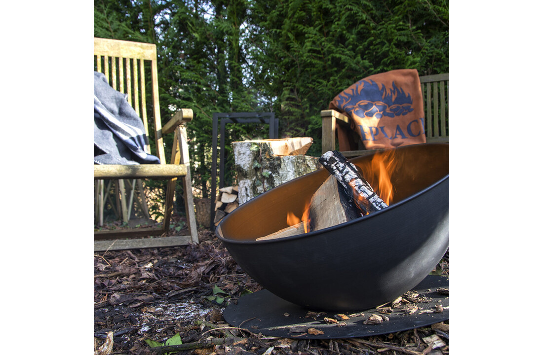 Fancy Flames Zwarte Vuurschaal op Schijf