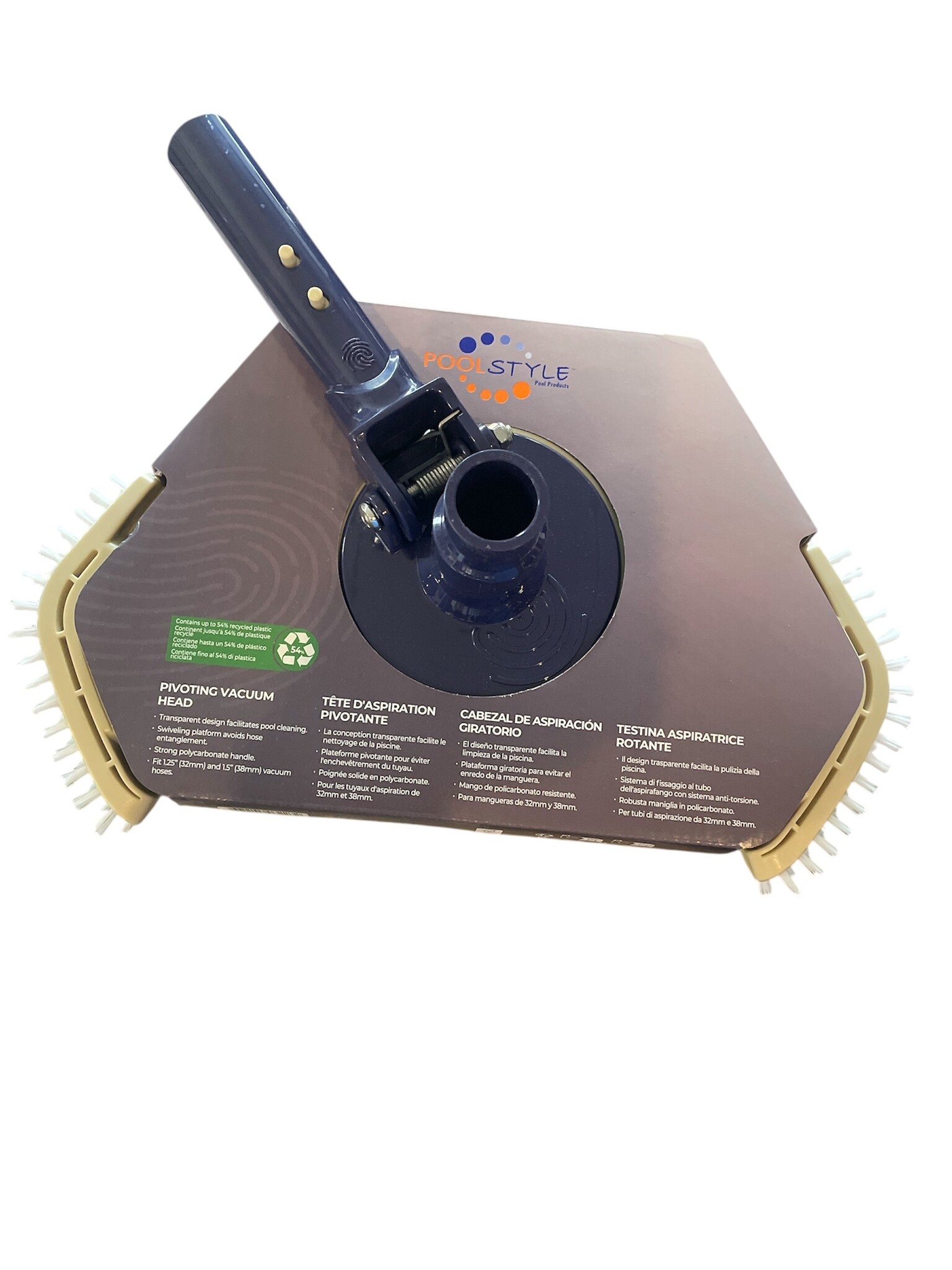 Poolstyle bodemzuiger met zijborstels