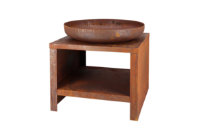 Fancy Flames Vuurschaal met Houtopslag Roest