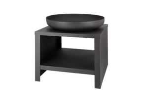 Fancy Flames Vuurschaal met Houtopslag Zwart