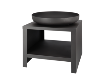 Fancy Flames Vuurschaal met Houtopslag Zwart