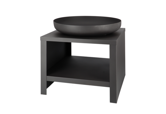 Fancy Flames Vuurschaal met Houtopslag Zwart