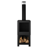 Terraskachel met houtopslag - Vuurhaard