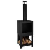Terraskachel met houtopslag - Vuurhaard