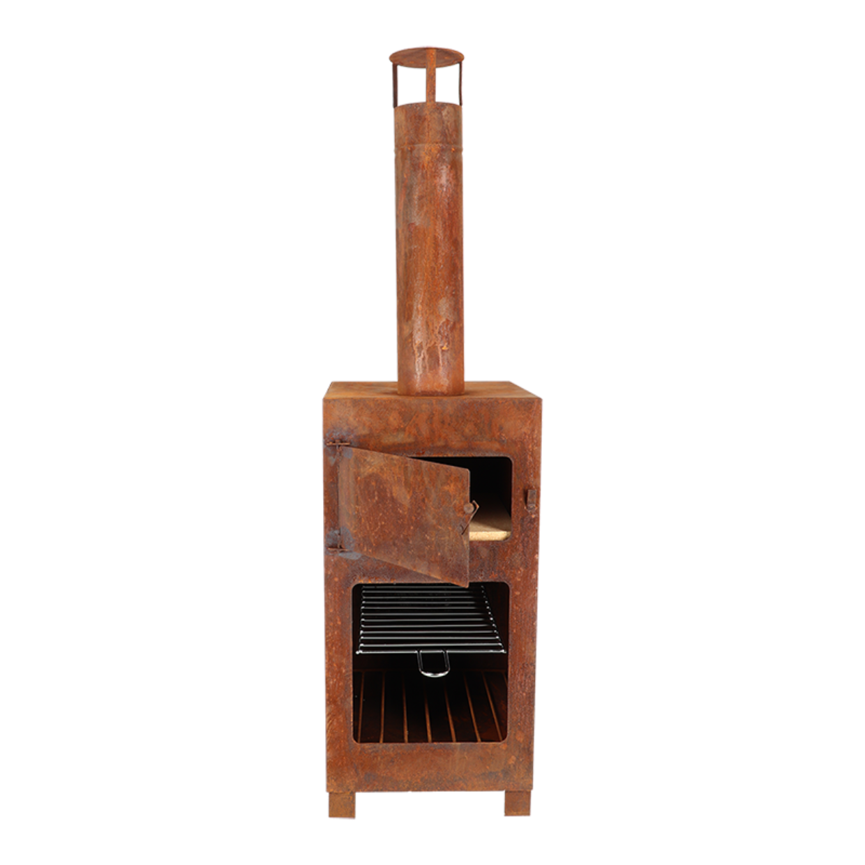 Fancy Flames Terraskachel & Pizzaoven roest incl. Pizzasteen