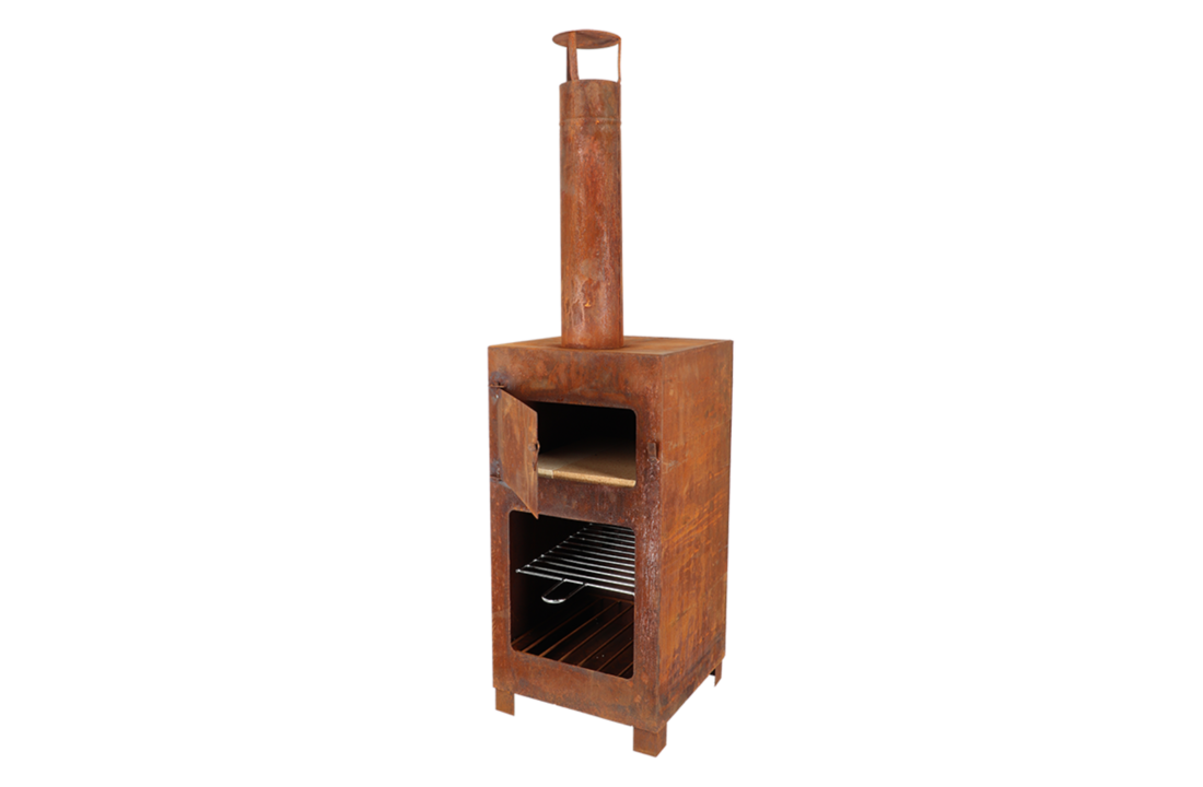 Fancy Flames Terraskachel & Pizzaoven roest incl. Pizzasteen