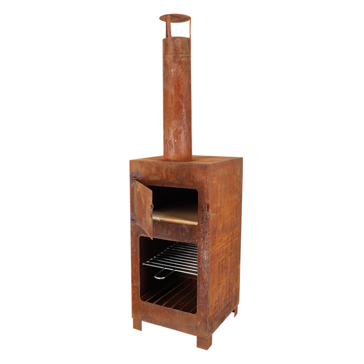 Fancy Flames Terraskachel & Pizzaoven roest incl. Pizzasteen