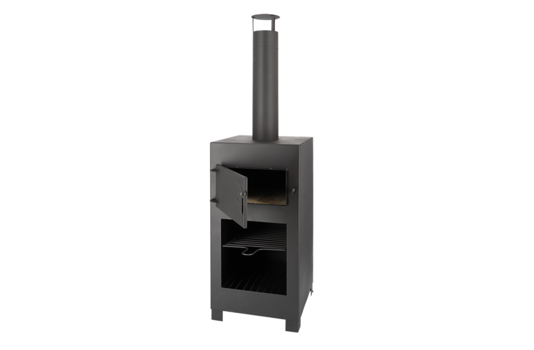 Fancy Flames Terraskachel met Pizzaoven Zwart incl. Pizzasteen 