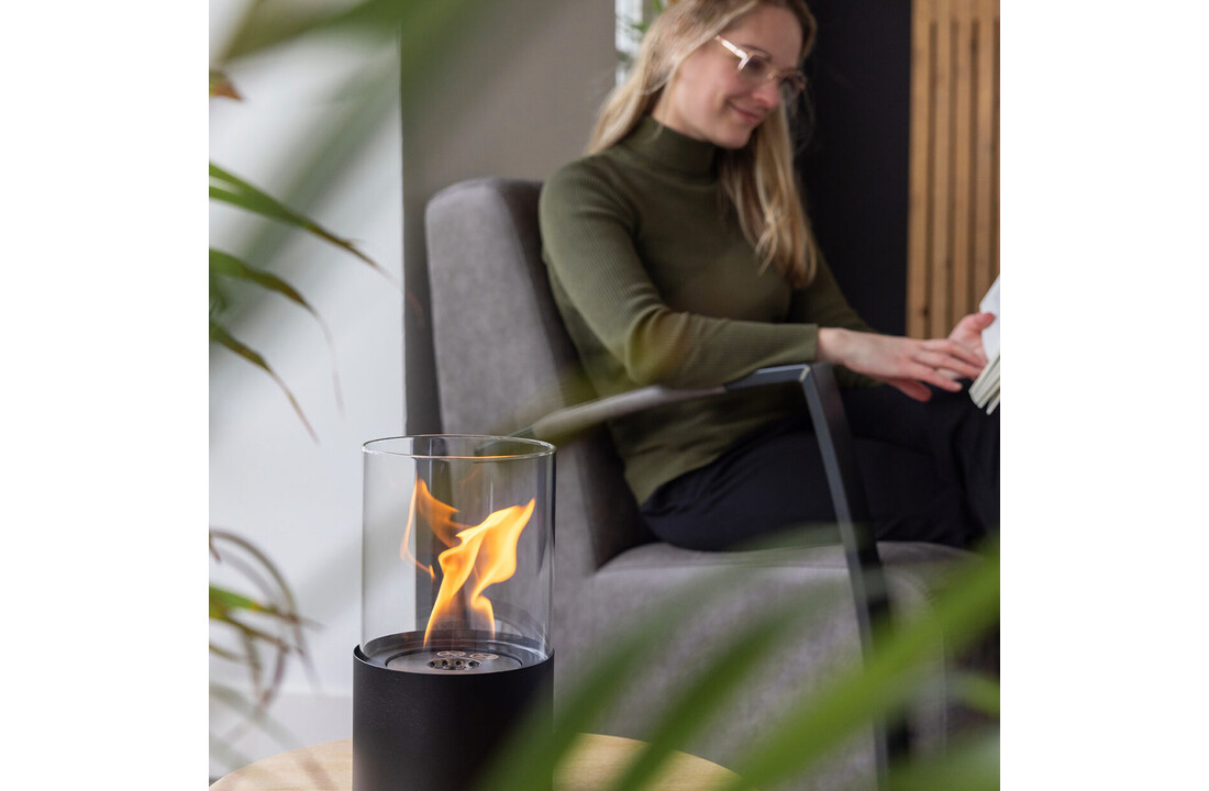 Fancy Flames Ronde Tafelhaard op Bio Ethanol