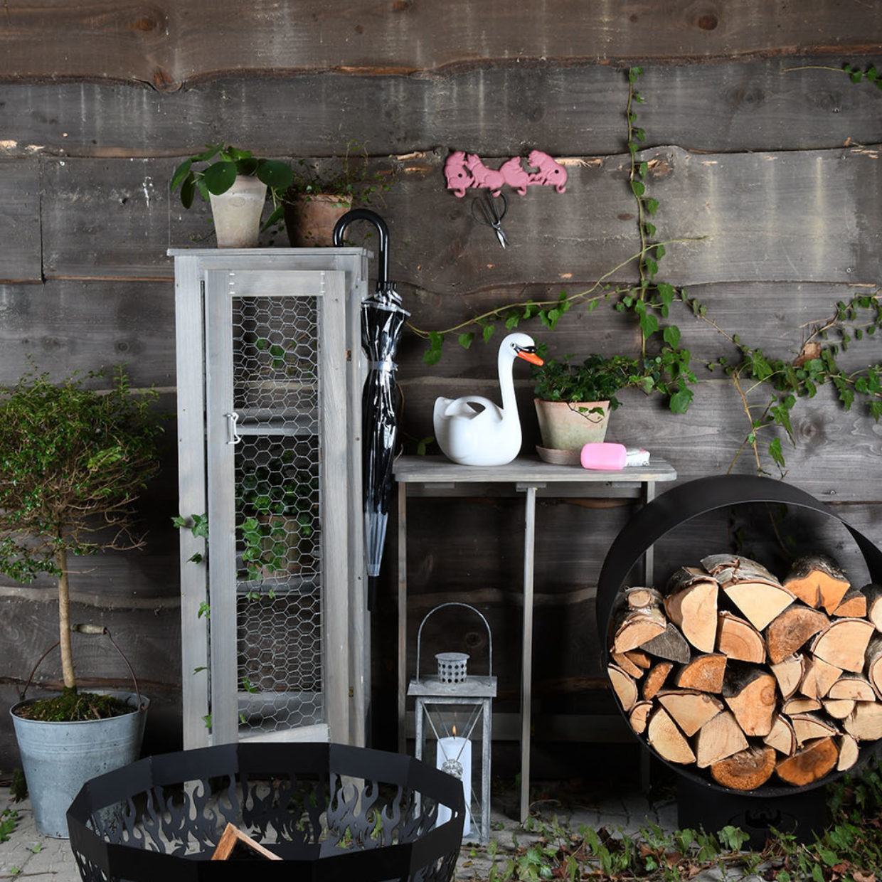 Fancy Flames Houtopslag Rond