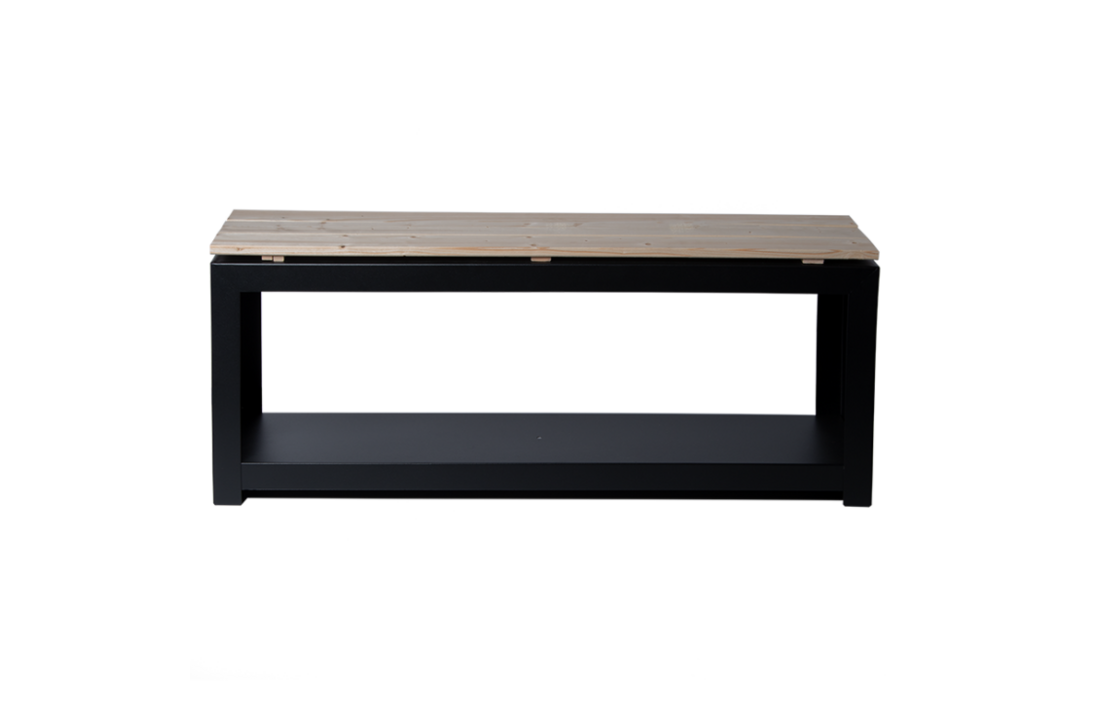 Fancy Flames Rechthoekige Bank met Houtopslag