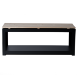 Fancy Flames Rechthoekige Bank met Houtopslag