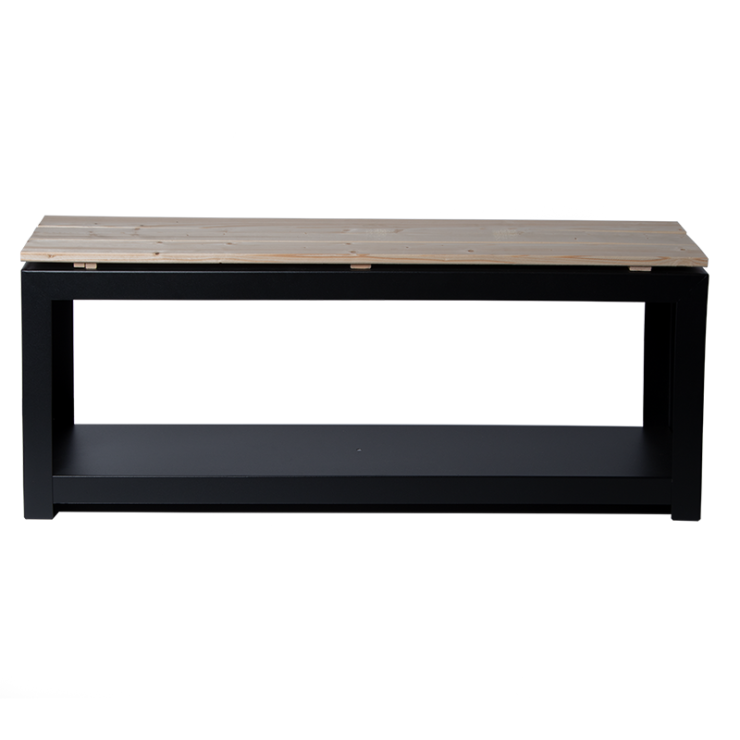 Fancy Flames Rechthoekige Bank met Houtopslag