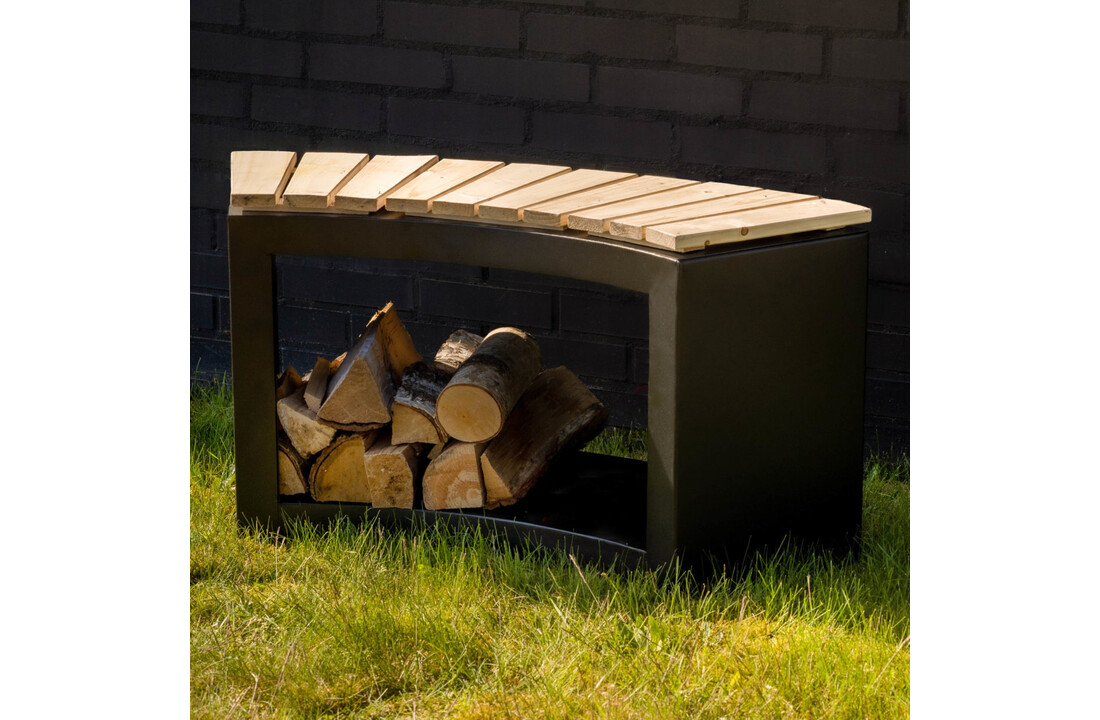 Fancy Flames Bank met Houtopslag