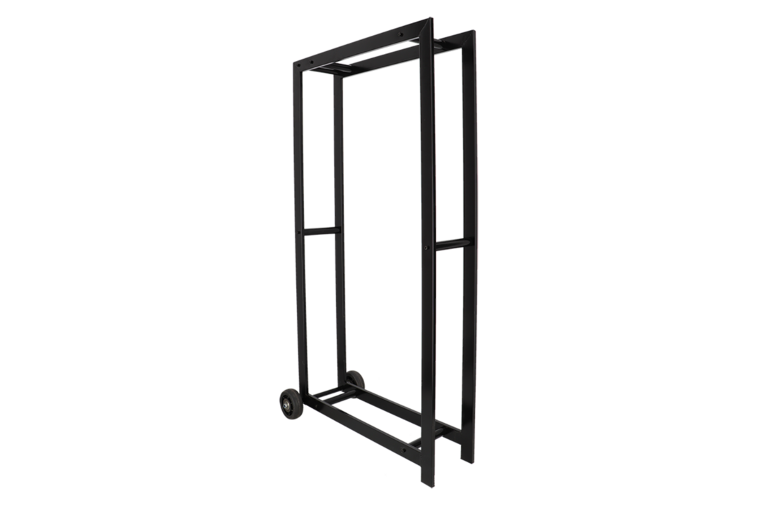 Fancy Flames Houtopslag met Wielen Zwart