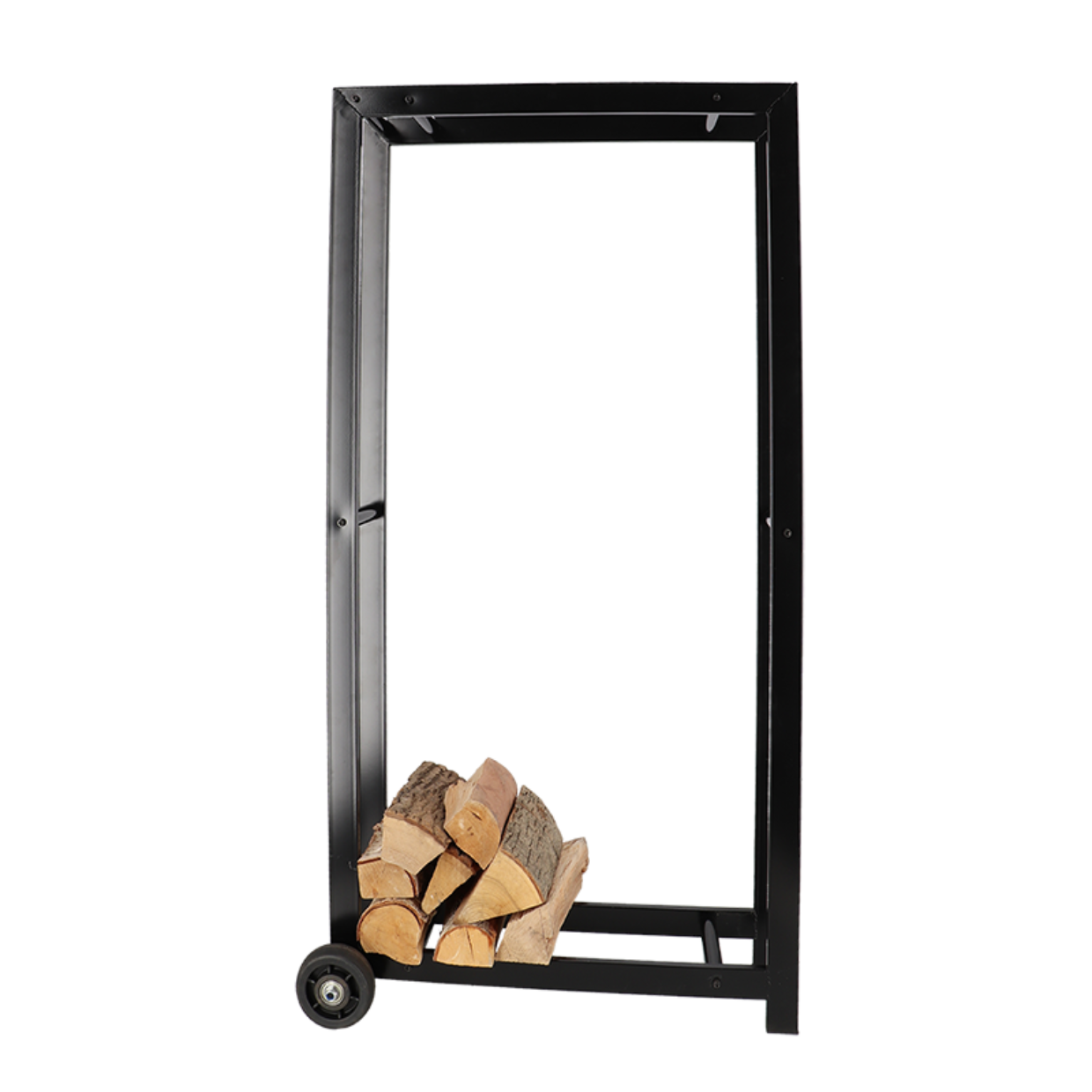 Fancy Flames Houtopslag met Wielen Zwart