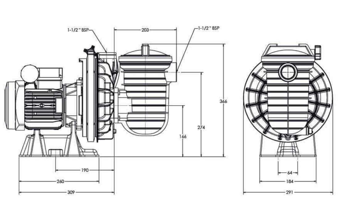 Pentair Sta-Rite Pomp 0.5Pk 220V 8,5m³/u - type S5P2RC-1