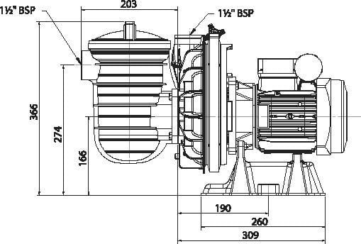 Pentair Sta-Rite Pomp 0.33Pk 220V 6m³/u - type S5P2RB-1