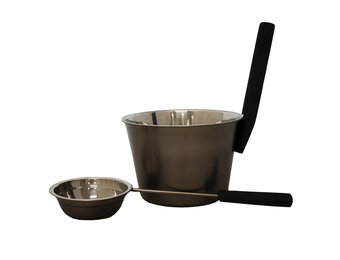 Emendo Staal Sauna - emmer en lepel - Donkergrijs