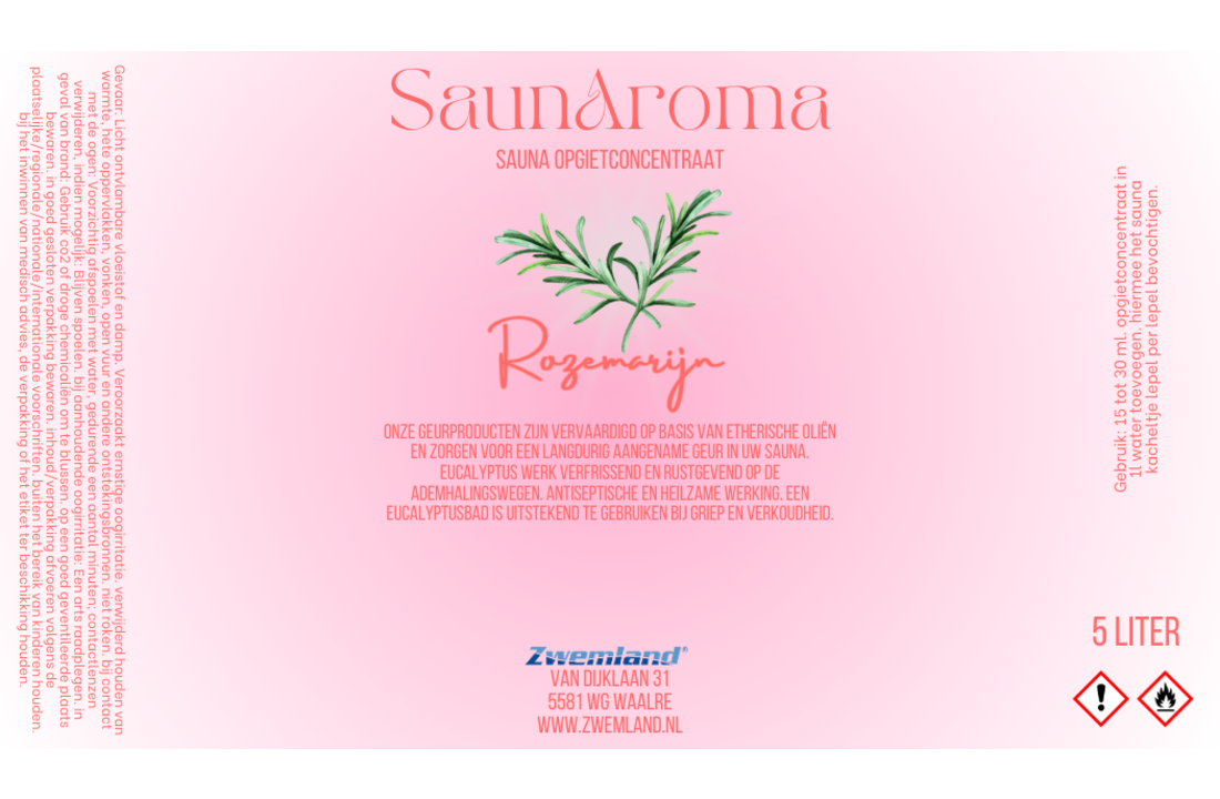 Sauna opgietmiddel Rozemarijn 5 Liter