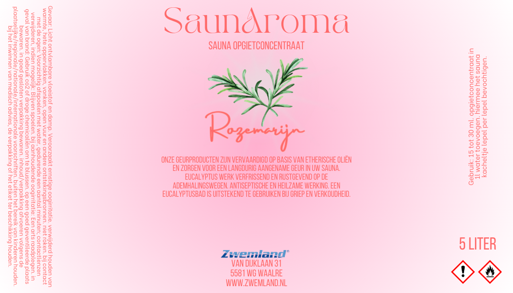 Sauna opgietmiddel Rozemarijn 5 Liter