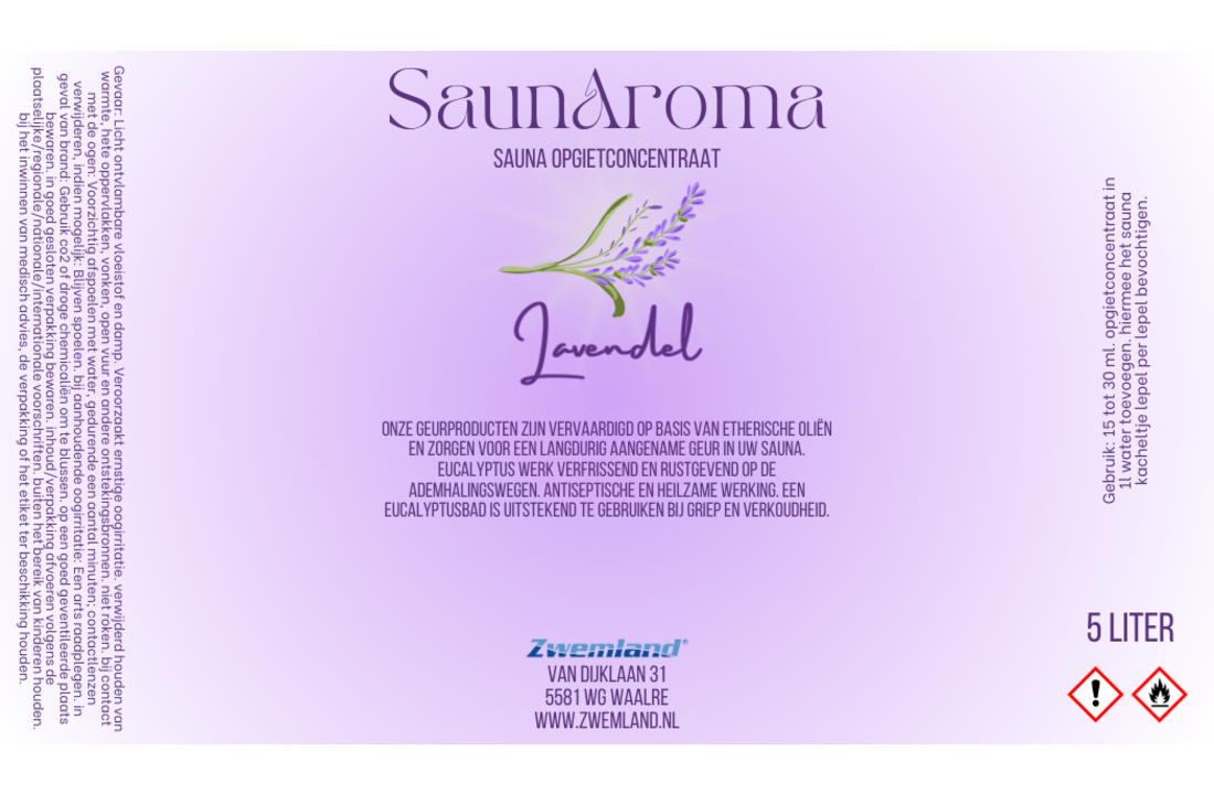 Sauna opgietmiddel Lavendel 5 Liter