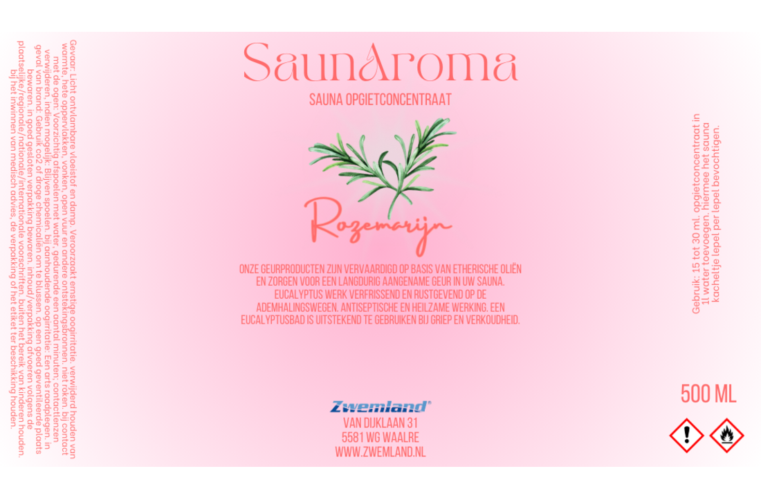 SaunAroma Sauna Geur 500 ml - Rozemarijn