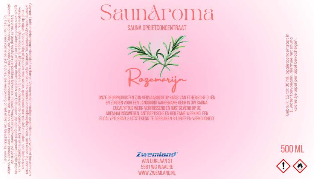 SaunAroma Sauna Geur 500 ml - Rozemarijn