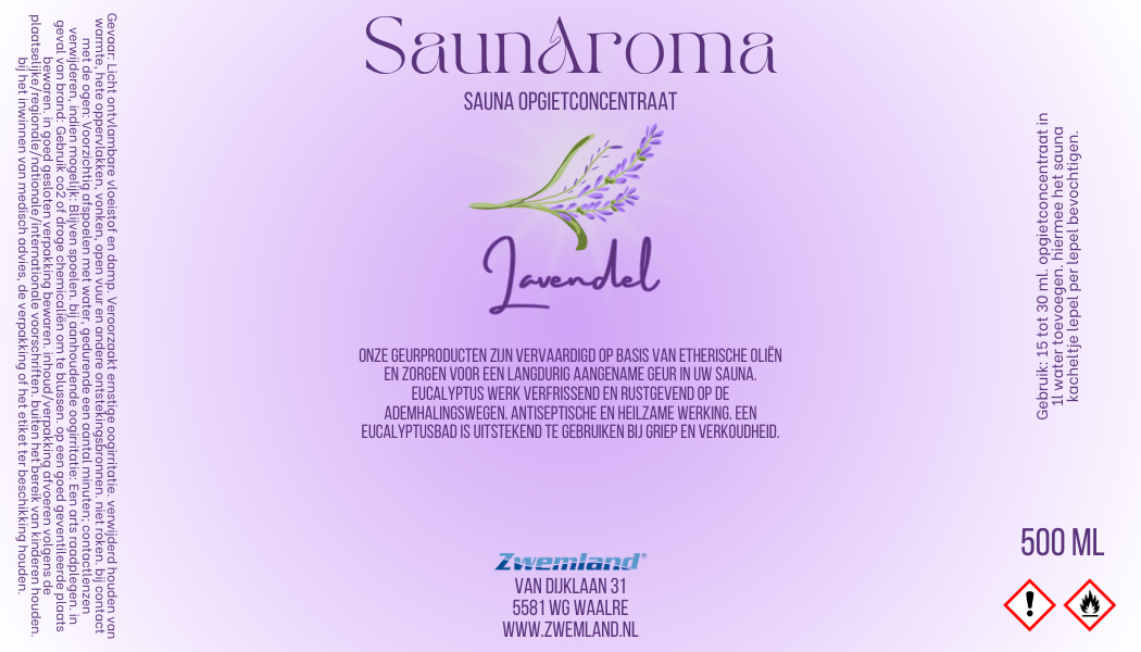 SaunAroma Sauna Geur 500 ml - Lavendel