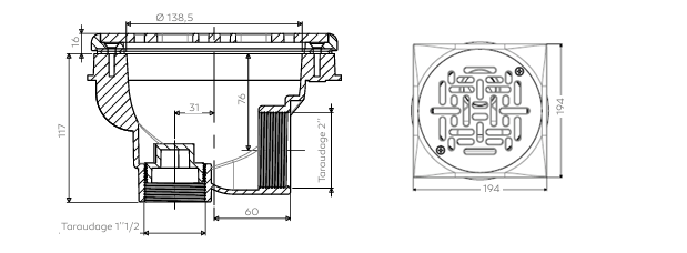 Weltico Bodemput RVS Rooster
