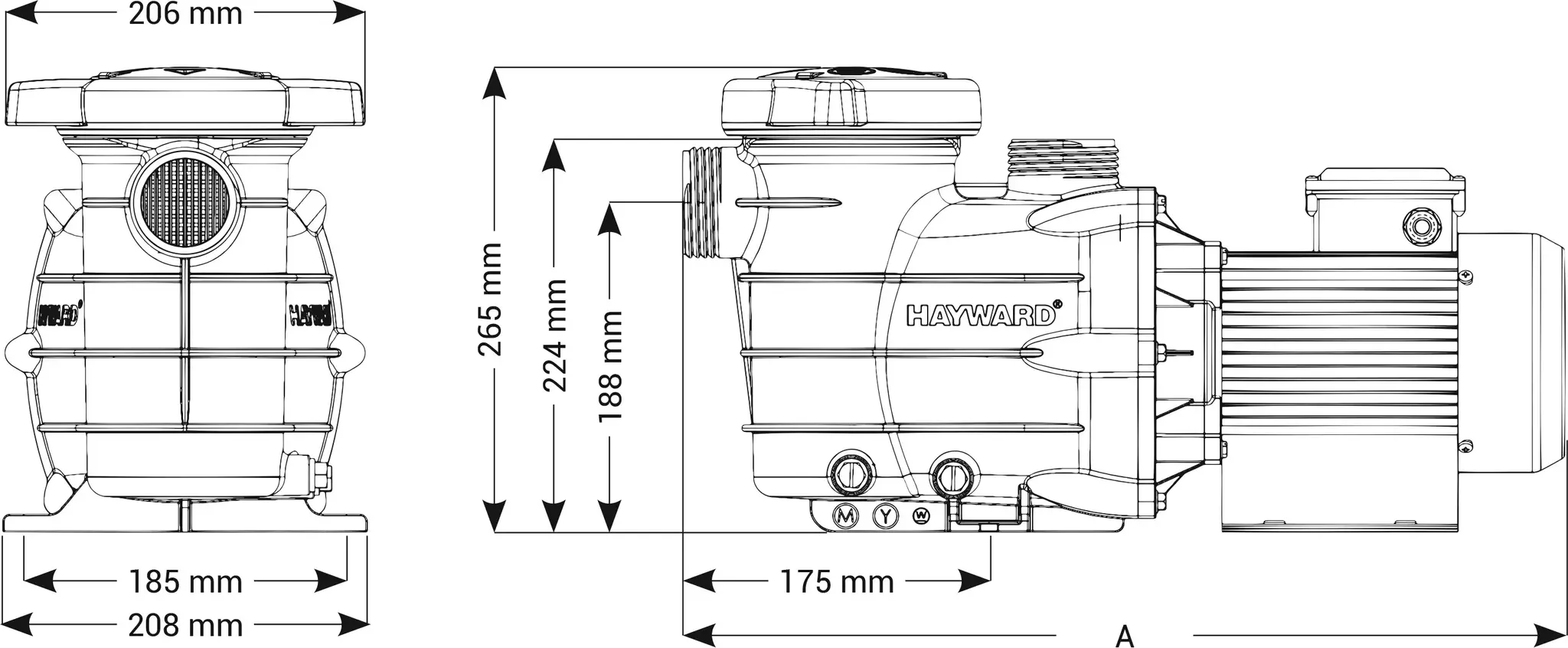 Hayward Powerline Zwembadpomp 0.5 PK 220v 9.5 m3